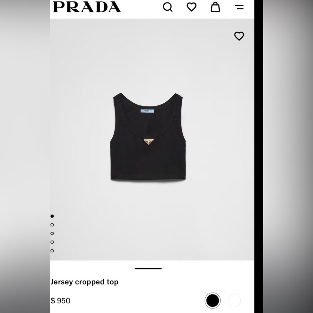 Prada Black Jersey Crop Top